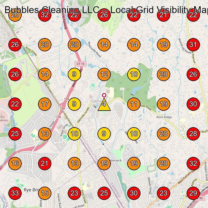 Bubbles Cleaning LLC GeoGrid visibility map for House Cleaning Service in None